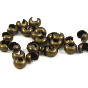 4MM ANTIQUE BRASS CRIMP BEADS COVER ( PACK OF 20)